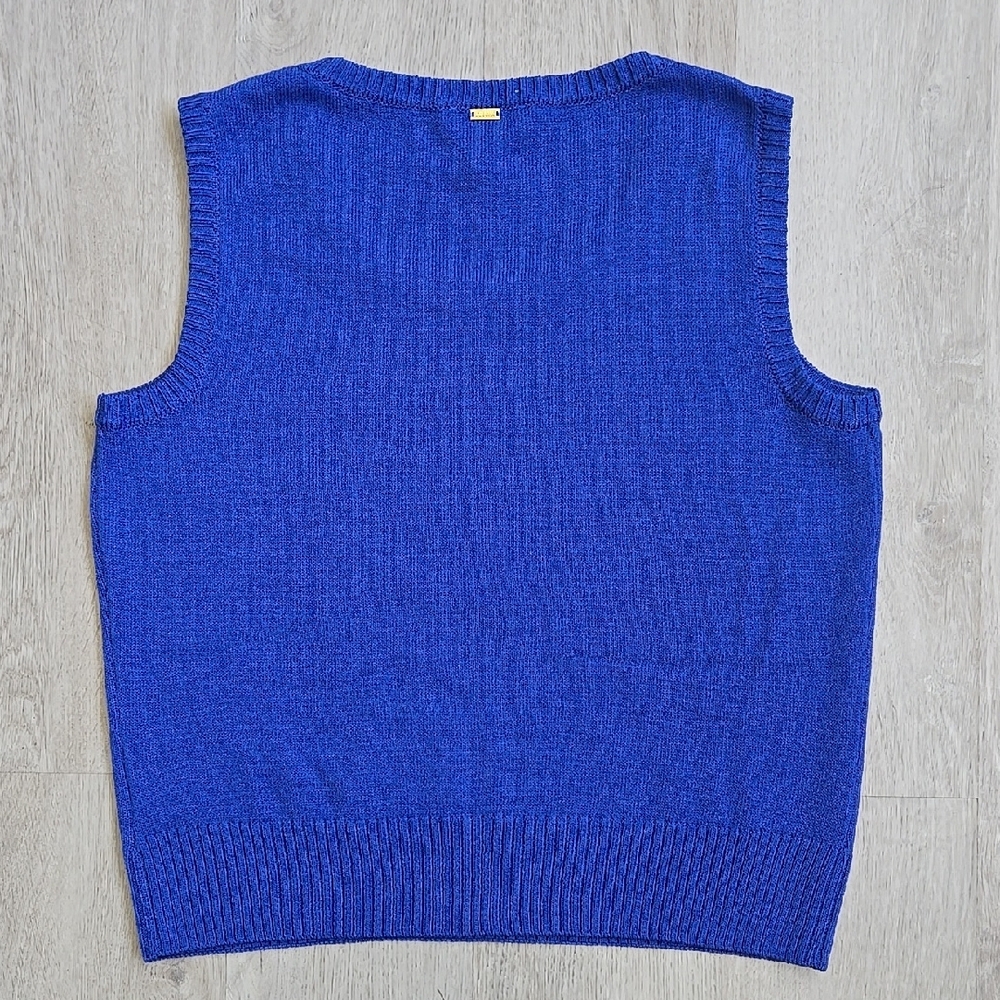 ST. JOHN Tank Top Wool Blend Knit Sleeveless Sweater Vest Pullover Size M - Picture 6 of 12